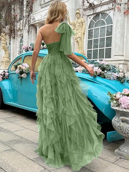 Women Tulle Prom Wedding Guest Bridesmaid Dress Formal Evening Gown - Image 3